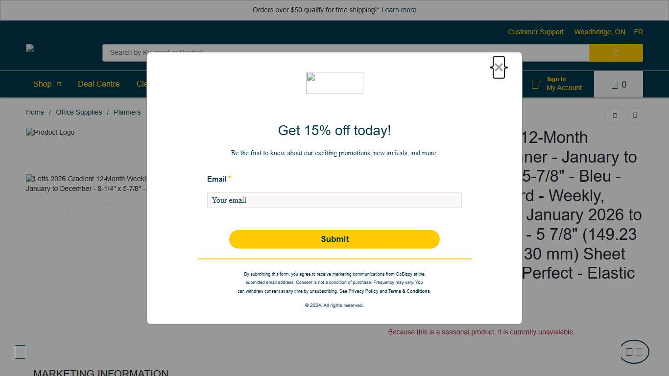 Letts 2026 Gradient 12-Month Weekly/Monthly Planner - January to December - 8-1/4" x 5-7/8" - Bleu - Multilingual - Standard - Weekly, Monthly - 12 Month - January 2026 to December 2026 - A5 - 5 7/8" (149.23 mm) x 8 15/64" (209.30 mm) Sheet Size - White Sheet - Perfect - Elastic - Pink, Rose - Paper Grand & Toy